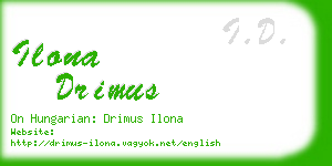 ilona drimus business card